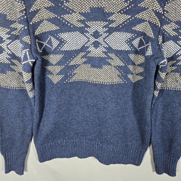 American Eagle Hooded Sweater Womens Small Blue Southwest Knit Pullover - Picture 4 of 10